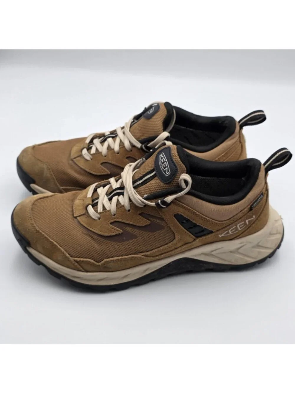 KEEN Womens 9 Brown Waterproof Hiking Trail Shoes Cushioned Outdoor Sneakers